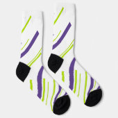 Diagonalen in Kalkgrün und Lila Socken (Rechts)