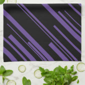 Diagonalen in Lila und schwarz Geschirrtuch (Gefaltet)