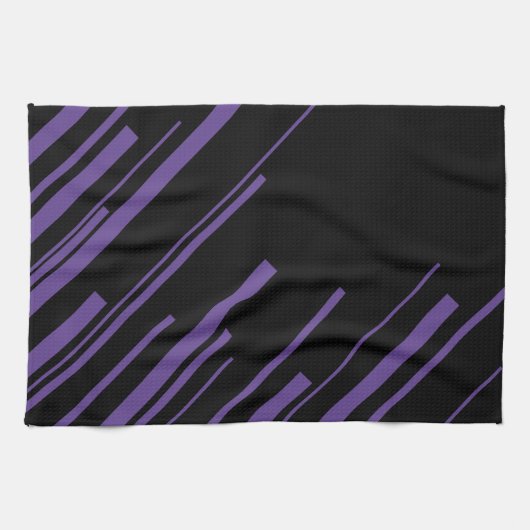 Diagonalen in Lila und schwarz Geschirrtuch (Horizontal)
