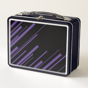 Diagonalen in Lila und schwarz Metall Brotdose
