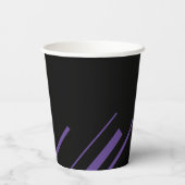Diagonalen in Lila und schwarz Pappbecher (Rückseite)