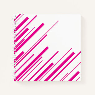 Diagonalen in Magenta und Weiß Notizblock