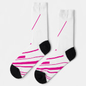 Diagonalen in Magenta und Weiß Socken (Linkes Detail)