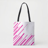 Diagonalen in Magenta und Weiß Tasche (Vorderseite)