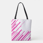 Diagonalen in Magenta und Weiß Tasche (Rückseite)