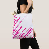 Diagonalen in Magenta und Weiß Tasche (Von Nahem)