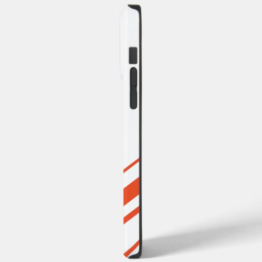 Diagonalen in Orange und Weiß Case-Mate iPhone Hülle (Rückseite / Links)