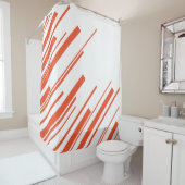 Diagonalen in Orange und Weiß Duschvorhang (Beispiel)