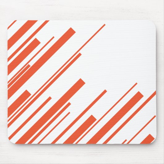 Diagonalen in Orange und Weiß Mousepad (Vorne)