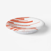 Diagonalen in Orange und Weiß Pappteller (Gewinkelt)