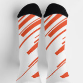 Diagonalen in Orange und Weiß Socken (Oben)