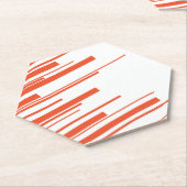 Diagonalen in Orange und Weiß Untersetzer (angewinkelt)