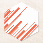 Diagonalen in Orange und Weiß Untersetzer (Vorderseite)