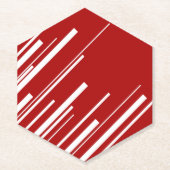 Diagonalen in Rot und Weiß Untersetzer (Vorderseite)