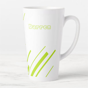 Diagonalen - Kalkgrün und Weiß Milchtasse