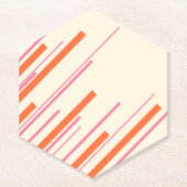Diagonalen - Pink, Orange und Creme Untersetzer (Vorderseite)