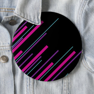 Diagonalen - rosa, Lila, blau und schwarz Button