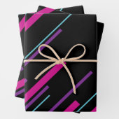 Diagonalen - rosa, Lila, blau und schwarz Geschenkpapier Set (Beispiel)
