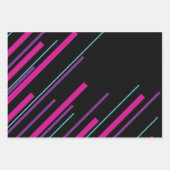 Diagonalen - rosa, Lila, blau und schwarz Geschenkpapier Set (Vorderseite)
