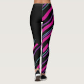 Diagonalen - rosa, Lila, blau und schwarz Leggings (Rückseite)