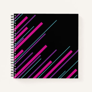 Diagonalen - rosa, Lila, blau und schwarz Notizblock