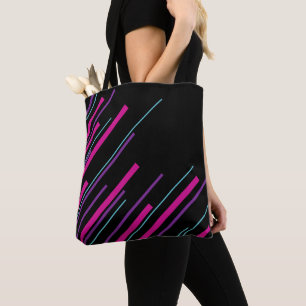 Diagonalen - rosa, Lila, blau und schwarz Tasche
