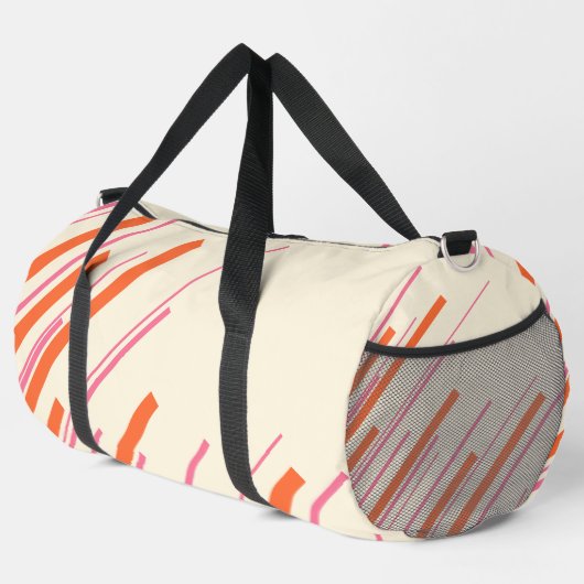 Diagonalen - Rosa, Orange und Creme Duffle Bag (Rechte Ecke)