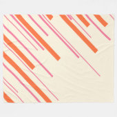 Diagonalen - Rosa, Orange und Creme Fleecedecke (Vorderseite (Horizontal))