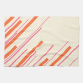 Diagonalen - Rosa, Orange und Creme Geschirrtuch (Horizontal)