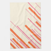 Diagonalen - Rosa, Orange und Creme Geschirrtuch (Vertikal)