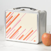 Diagonalen - Rosa, Orange und Creme Metall Brotdose (Beispiel)