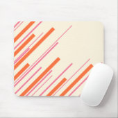 Diagonalen - Rosa, Orange und Creme Mousepad (Mit Mouse)