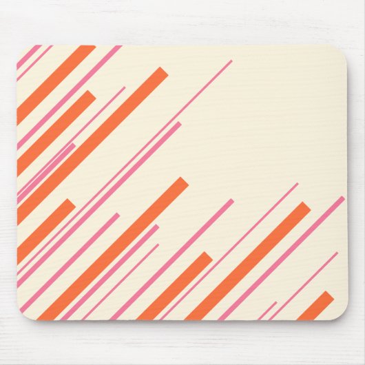 Diagonalen - Rosa, Orange und Creme Mousepad (Vorne)