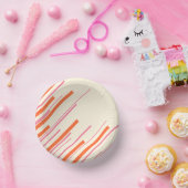 Diagonalen - Rosa, Orange und Creme Pappteller (Party)