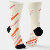 Diagonalen - Rosa, Orange und Creme Socken (Gewinkelt)