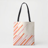 Diagonalen - Rosa, Orange und Creme Tasche (Vorderseite)