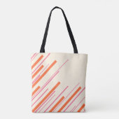 Diagonalen - Rosa, Orange und Creme Tasche (Rückseite)
