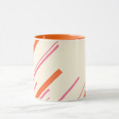 Diagonalen - Rosa, Orange und Creme Tasse (Zentrum)