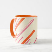 Diagonalen - Rosa, Orange und Creme Tasse (Vorderseite Links)
