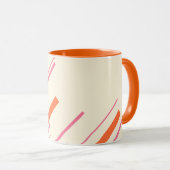 Diagonalen - Rosa, Orange und Creme Tasse (VorderseiteRechts)