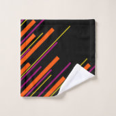 Diagonalen - schwarz, rosa, orange und gelb badhandtuch set (Waschlappen)