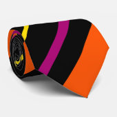Diagonalen - schwarz, rosa, orange und gelb krawatte (Gerollt)