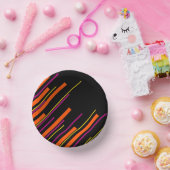 Diagonalen - schwarz, rosa, orange und gelb pappteller (Party)