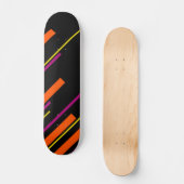 Diagonalen - schwarz, rosa, orange und gelb skateboard (Vorderseite)