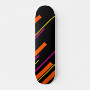 Diagonalen - schwarz, rosa, orange und gelb skateboard