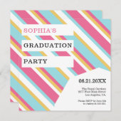 Diagonaler Abschluss Einladung (Vorne/Hinten)