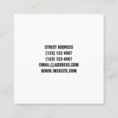 Diagonaler Barbell Quadratische Visitenkarte (Rückseite)