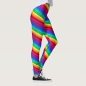Diagonaler bunter Regenbogen abgestreifte Leggings (Rechts)