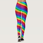 Diagonaler bunter Regenbogen abgestreifte Leggings (Rückseite)