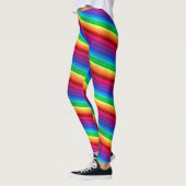 Diagonaler bunter Regenbogen abgestreifte Leggings (Links)